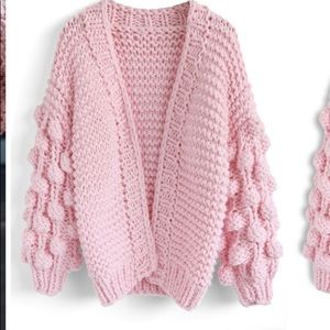 Used white closet SLEEVES CHUNKY CARDIGAN IN Tan-rust color